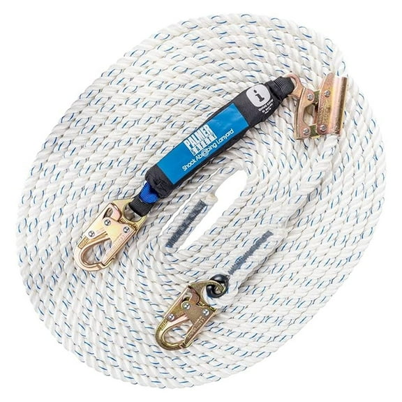 Vertical Lifeline Assembly - 100FT Rope Harness Safety Lanyard with Rope Grab - Fall Protection Kit