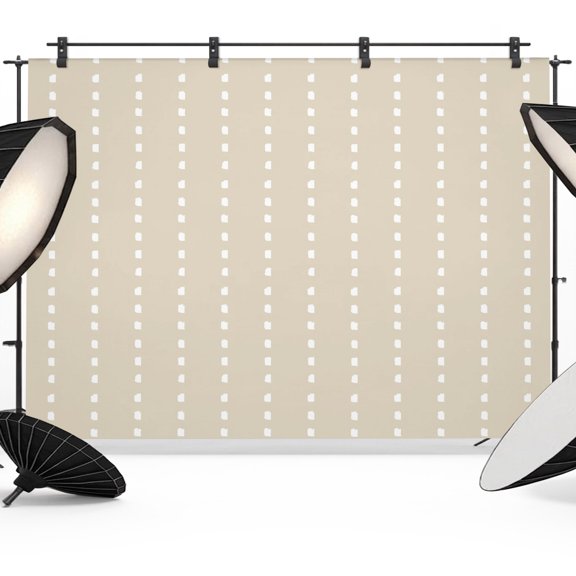 Vertical Lines Backdrops for Photography, Modern Abstract White Dashed Pattern Beige Fabric Photo Background Sturdy Studio Props for Photo Studio, Video Recording, Booth & Photoshoot 7x5ft