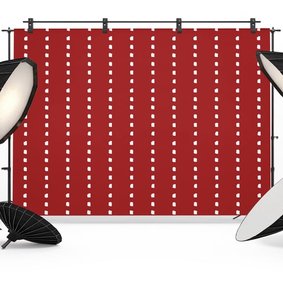 Vertical Lines Backdrops for Photography, Modern Abstract White Dashed Pattern Red Fabric Photo Background Sturdy Studio Props for Photo Studio, Video Recording, Booth & Photoshoot 10x8ft