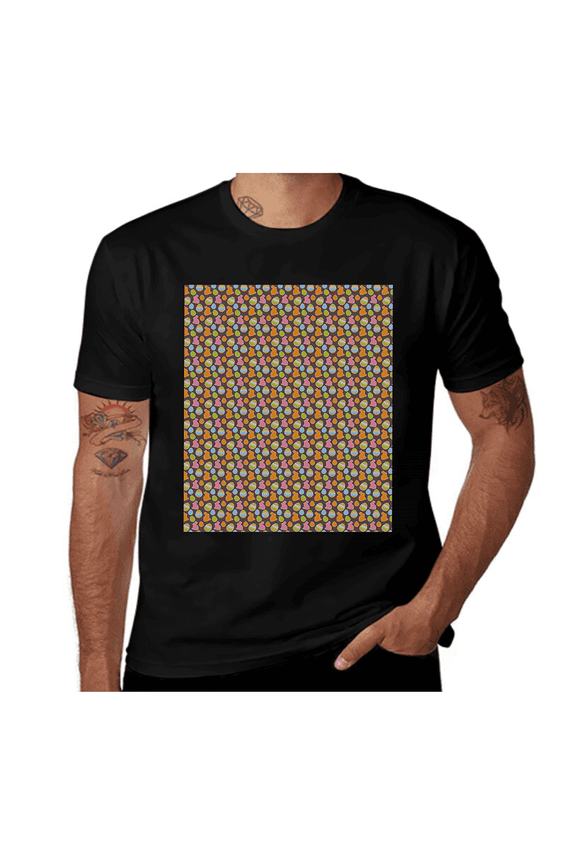 Vertical Lines Curves-Geometric-Yellow Green-Cream- Casual Streetwea Everyday Tshirt Comfortable Wear tee shirt