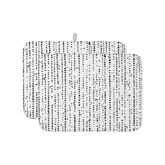 Vertical Lines Dish Drying Mat 18x24 inch Abstract Minimalist Black White Distressed Grain Super Absorbent Microfiber Dish Drying Pad for Kitchen Countertops Sink Dish Drainer Racks 2 Pack