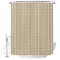 thumbnail image 1 of Vertical Lines Shower Curtain for Bathroom, Modern Abstract White Dashed Pattern Flax Waterproof Cloth Fabric Bathroom Accessories Set with 12 Rust Proof Plastic Hooks, 72"x78", 1 of 9