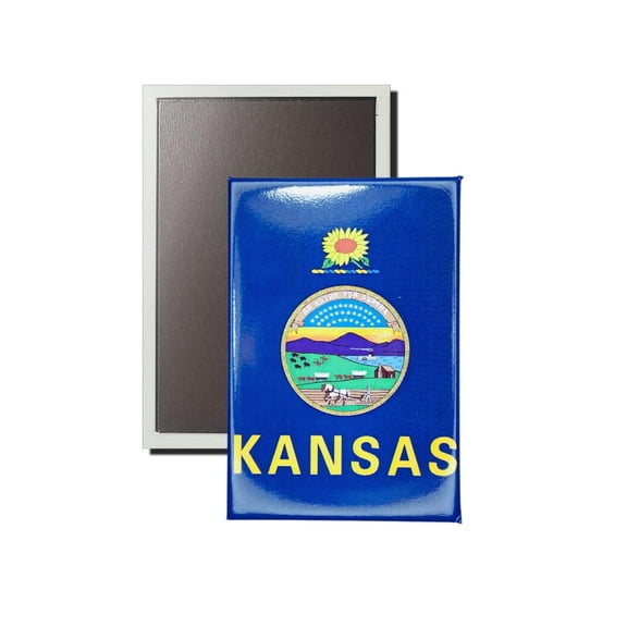 Vertical Magnet - State Flag Kansas - USA | Refrigerator Locker Display, Travel Souvenir Gift, Collectible Home Accent