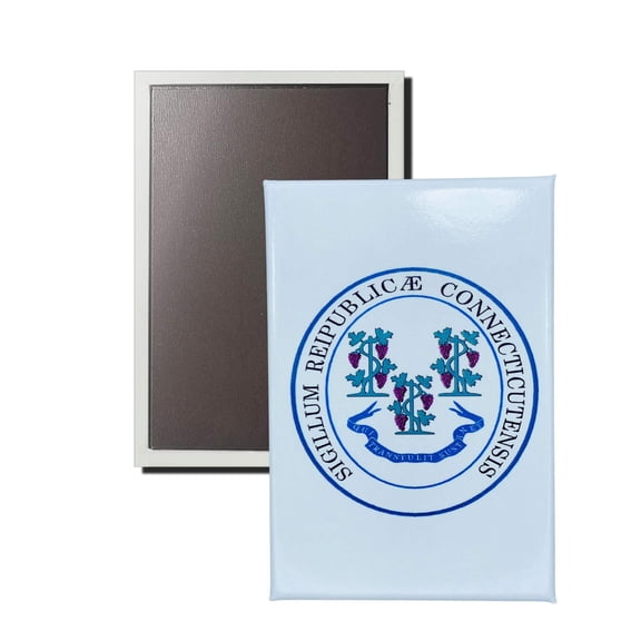 Vertical Magnet - State Seal Connecticut - USA | Refrigerator Locker Display, Travel Souvenir Gift, Collectible Home Accent