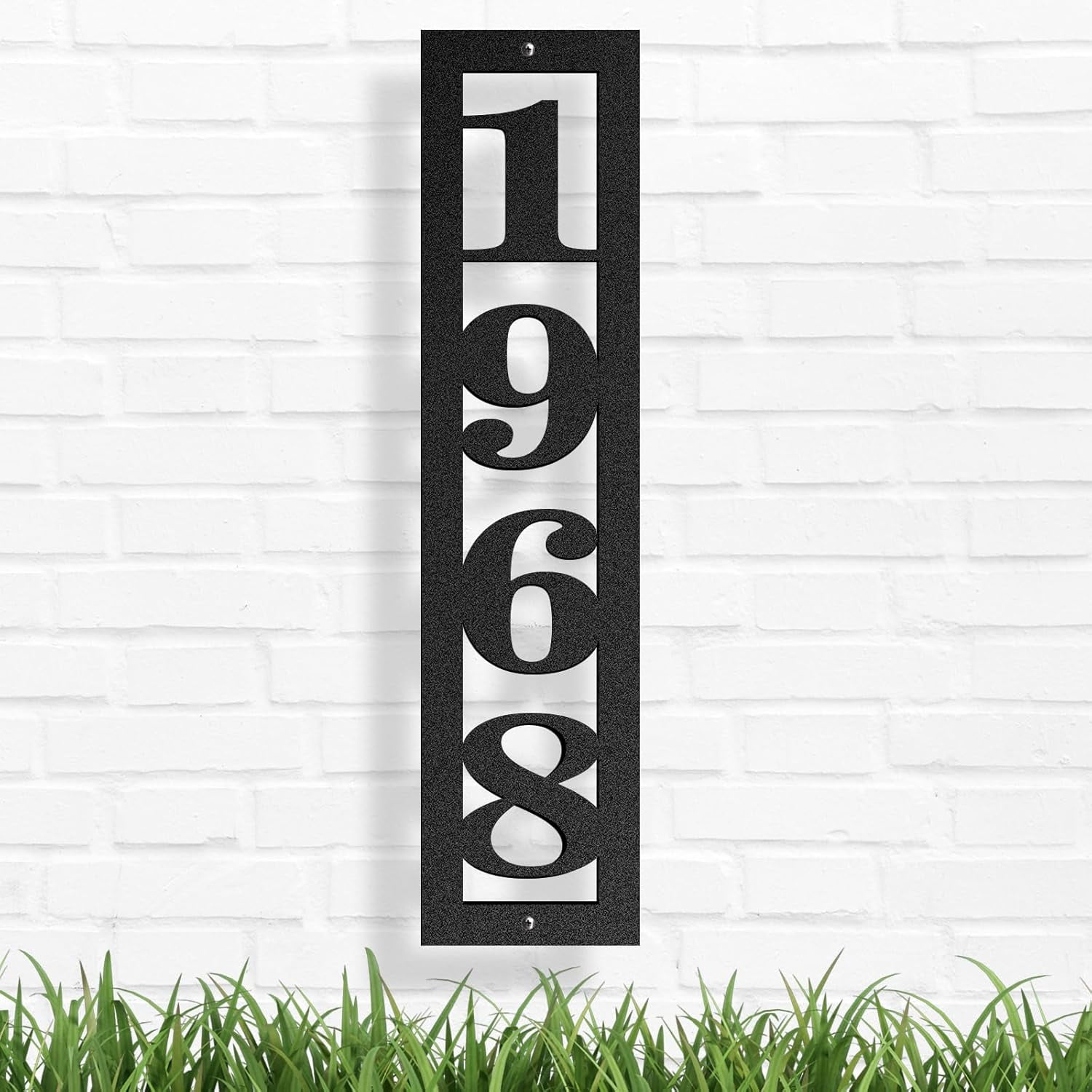 Custom Aluminum Address Plaque - 4x16 Inch Vertical House Numbers Sign, UV & Weather Resistant