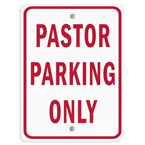 Vertical Metal Sign Multiple Sizes Pastor Parking Only Red Reserved with Border Weatherproof Street 8x12Inches