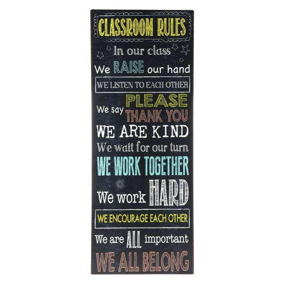 Vertical Metal Wall Sign: Classroom Rules - By Ganz
