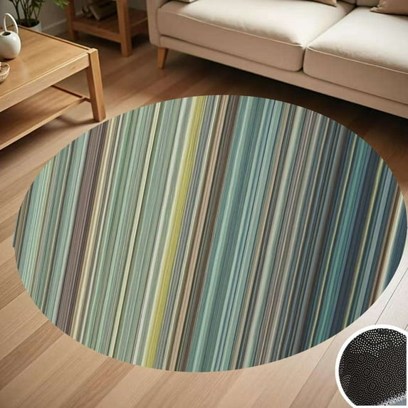 Vertical Muted Stripe Pattern Round Carpet Living Room Bedroom Home Decoration Coffee Table Mat Lounge Rug Chair Mats
