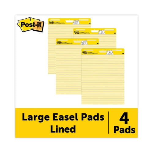 Vertical-Orientation Self-Stick Easel Pad Value Pack, Presentation Format (1.5" Rule), 25 x 30, Yell | Bundle of 2
