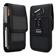 thumbnail image 1 of Vertical Oxford and Leather Case has a card Holder and belt loop, Compatible with Tracfone BLU View 5 with a thin cover on it., 1 of 6