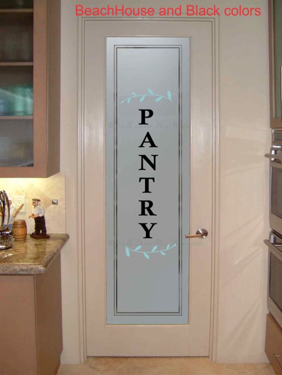 Vertical Pantry Decal Sticker Laurel Wreath Kitchen Wall Stickers ...