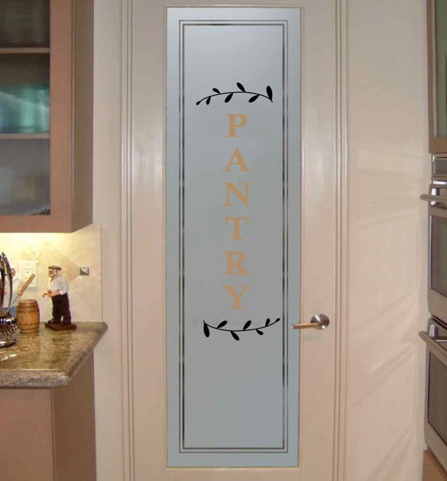 Vertical Pantry Decal Sticker Laurel Wreath Kitchen Wall Stickers