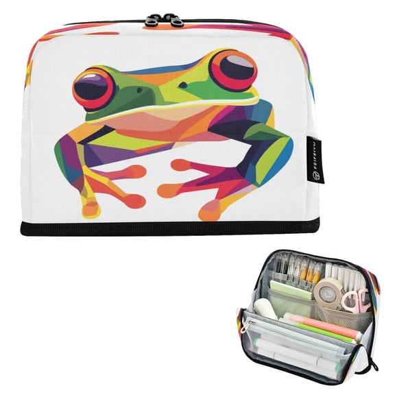Vertical Pencil Case Pencil Bag Pencil Cases Large Capacity Storage Pencil Box Paintbrush Box Office Supplies Box Cute Cartoon Frog