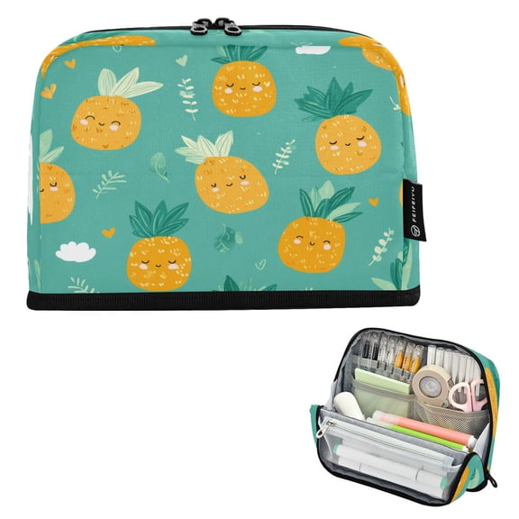 Vertical Pencil Case Pencil Bag Pencil Cases Large Capacity Storage Pencil Box Paintbrush Box Office Supplies Box Pineapple Pattern Cartoon