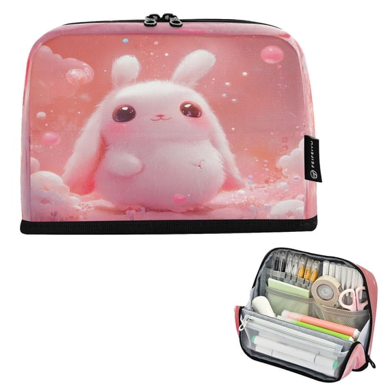 Vertical Pencil Case Pencil Bag Pencil Cases Large Capacity Storage Pencil Box Paintbrush Box Office Supplies Box Super Lovely Pink Rabbit