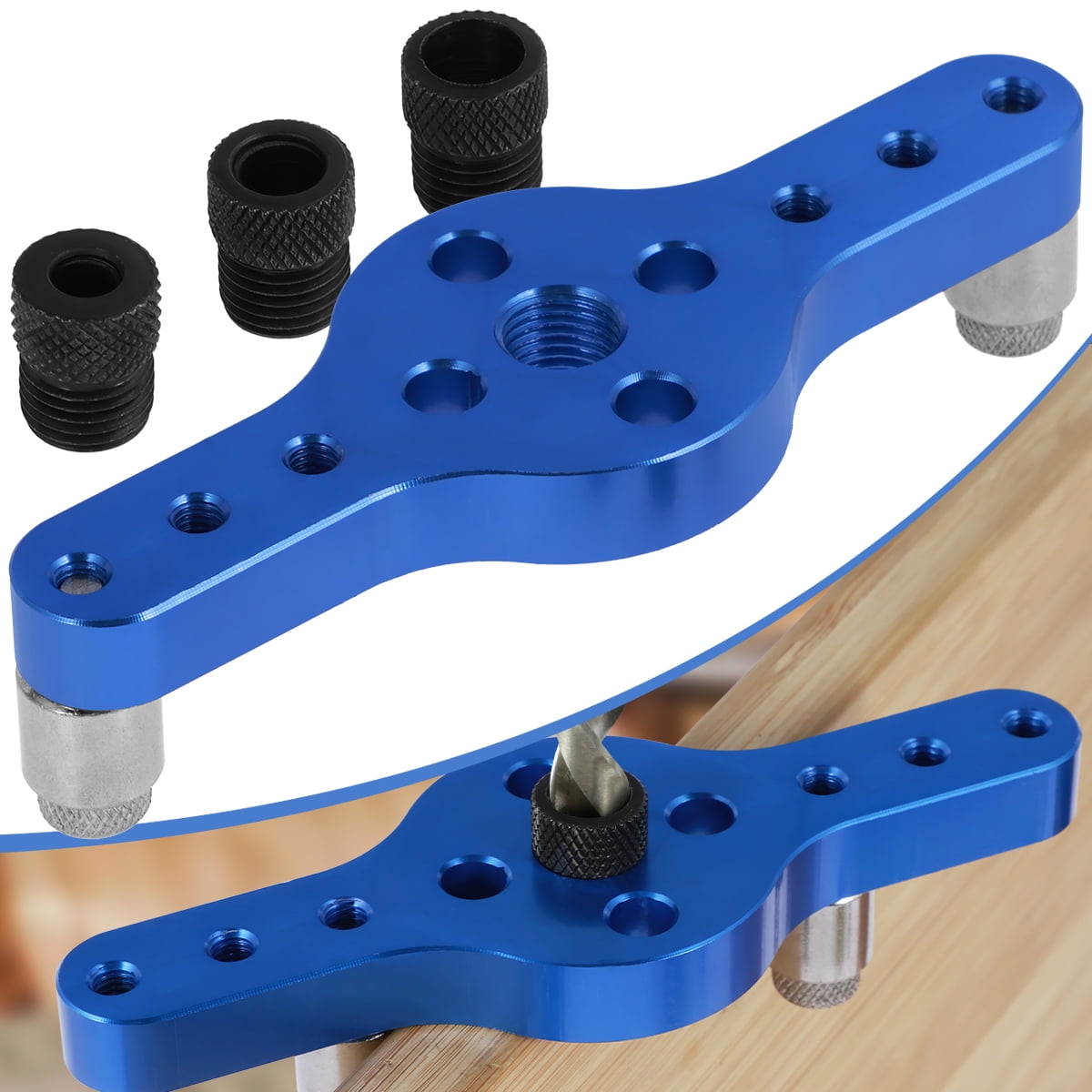 Vertical Pocket Hole Drilling Jig, 2In1 Woodworking Dowelling Jig Locator with Scriber Wood