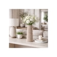 thumbnail image 1 of Modern 3D Printed Porcelain Vase for Living Room Decor - Decorative Home Accent for Bedroom and Office Styling - Tall Flower Vase for Coffee Table and House Styling - 17", Tan & Ivory, 1 of 12