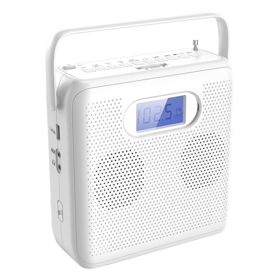 Vertical Portable CD Player with Bluetooth Speakers - USB/MP3 FM Radio Support DC 5V & Battery Power
