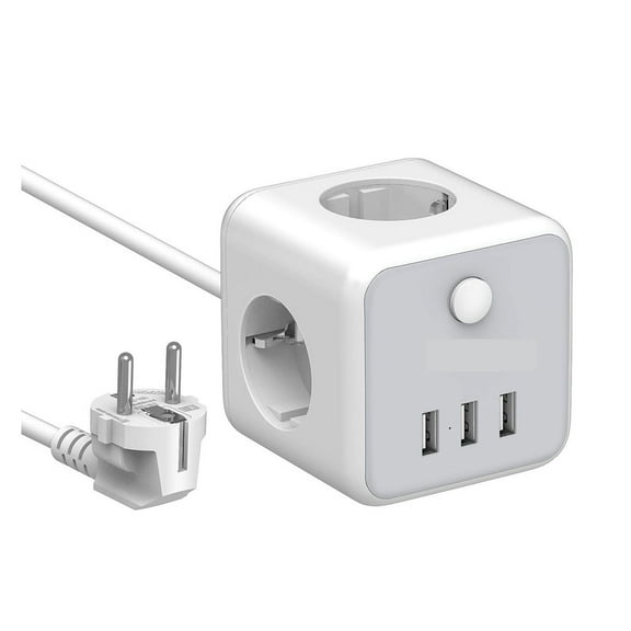 Vertical Power Strip Multi Outlets With USB, 2M Extension Cable,Tower Multi-tap Electric Socket Surge Protection