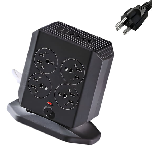 Vertical Power Strips with 8 Outlets Small Design Outlet Tower for Home and Offices Space Saving Construction