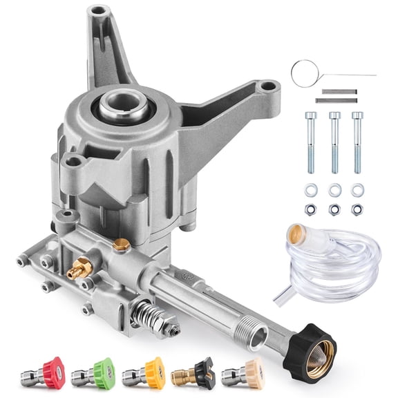 Vertical Pressure Washer Pump 3100 PSI 2.5 GPM 7/8" Shaft Replacement Kit with 5 Nozzles Compatible with Briggs Stratton Generac Devilbiss Troy Bilt H