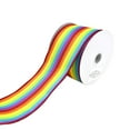 thumbnail image 1 of Vertical Rainbow Woven Strips Wired Ribbon, 2-1/2-Inch, 10-Yard, 1 of 1