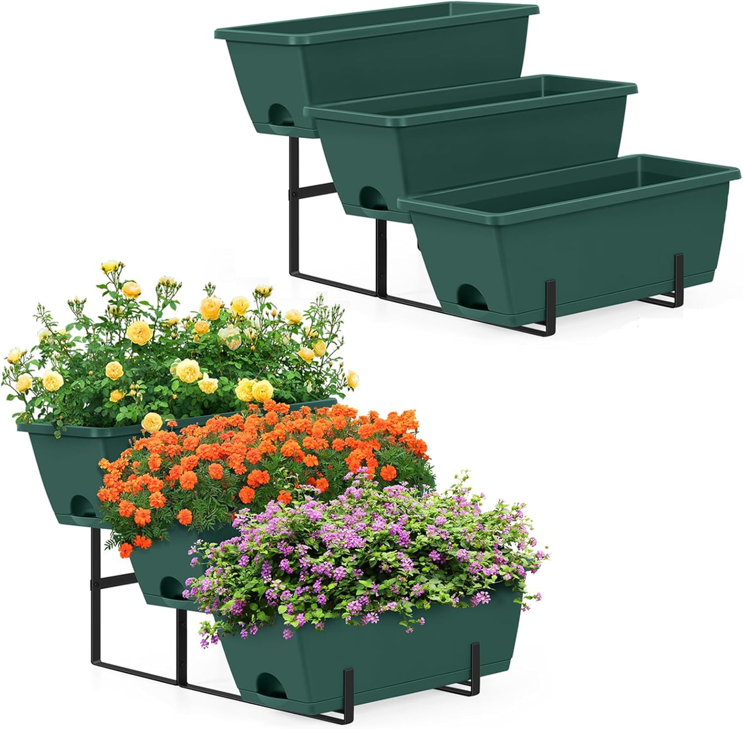 Vertical Raised Garden Bed 2 Pack Small Tiered Outdoor Herb Garden