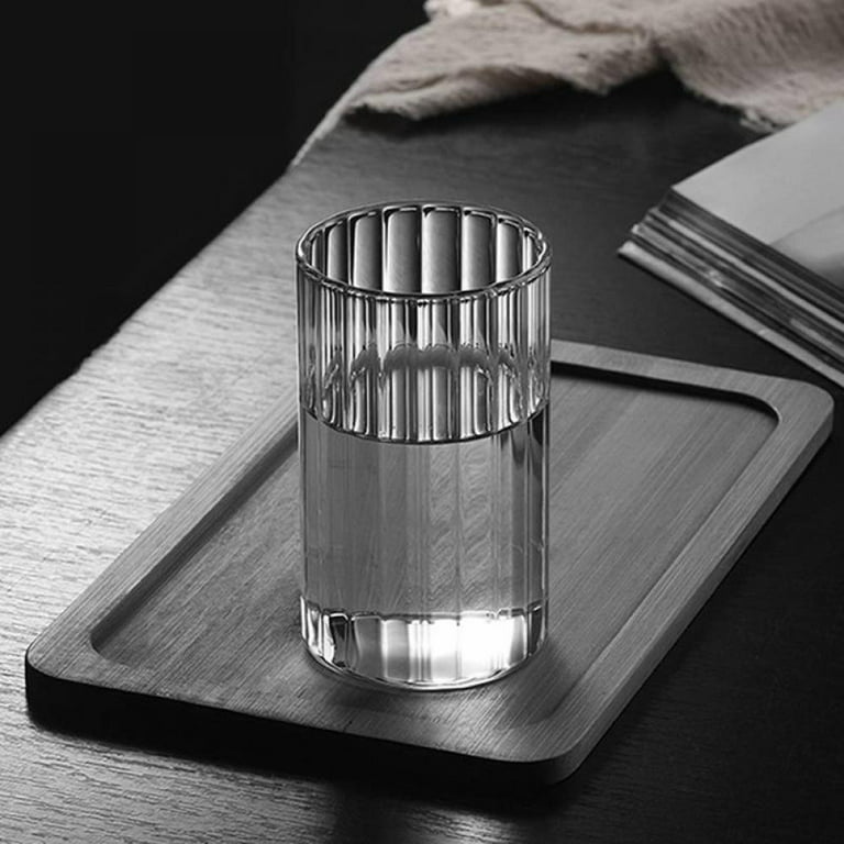Vertical Ribbed Durable Drinking Glasses, 13.5oz Clear Glass Cups - Elegant  Glassware