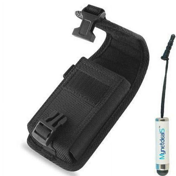 Vertical Rugged Canvas Case Pouch for BlackBerry KEYone DTEK70, BlackBerry Mercury (Fits Phone w/ a Slim Case On) + MYNETDEALS Stylus