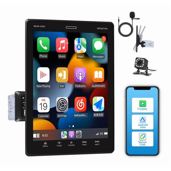 Torovo Car Radio Vertical Screen Holder for Car Stereo 9.5 Carplay