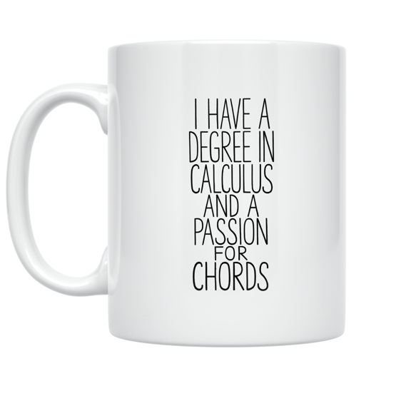 Vertical Script Design - Math and Music Lover - 11 oz Ceramic Coffee Mug
