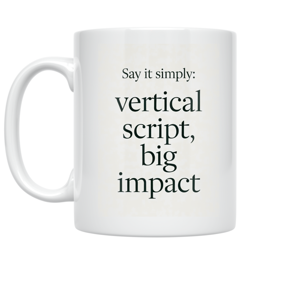 Vertical Script Design - Minimalist Decor Enthusiast - 11 oz Ceramic Coffee Mug