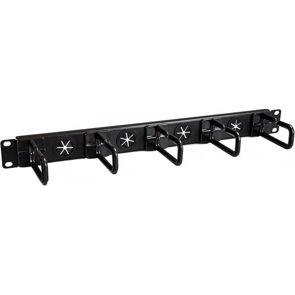 Vertical Server Rack Cable Management w/ D-Ring Hooks - Network Rack Cord Manager Panel - Wire Organizer