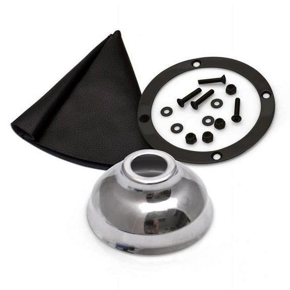 Vertical Shift or Emergency Brake Black Boot, Black Ring & Cap