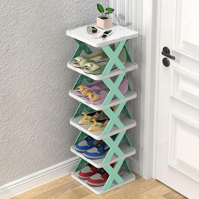7 Tier Wooden Shoe Rack Tall Storage Shelf Unit Cabinet Organiser Footwear  Stand