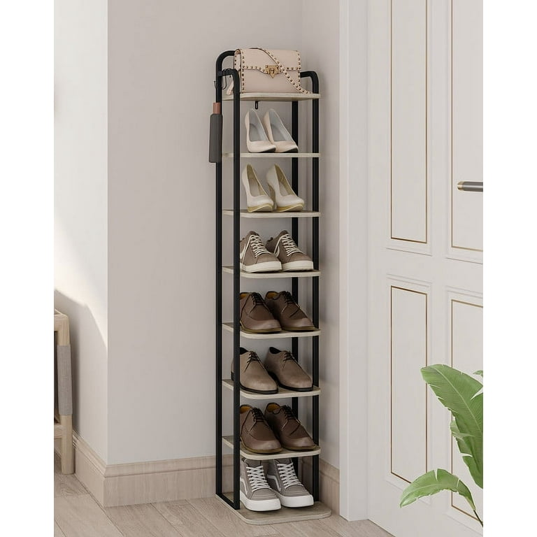 Vertical Shoe Rack 8 Tier Narrow Shoe Shelves Shoe Tower for Small Spaces Adjustable Walmart