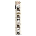 thumbnail image 1 of Hzuaneri 10-Tier Vertical Shoe Rack, Tall Shoe Organizer with 2 Hooks, Wooden Shoe Tower for Entryway, Hallway, Closet Space Saving, Free Standing, White, 1 of 8