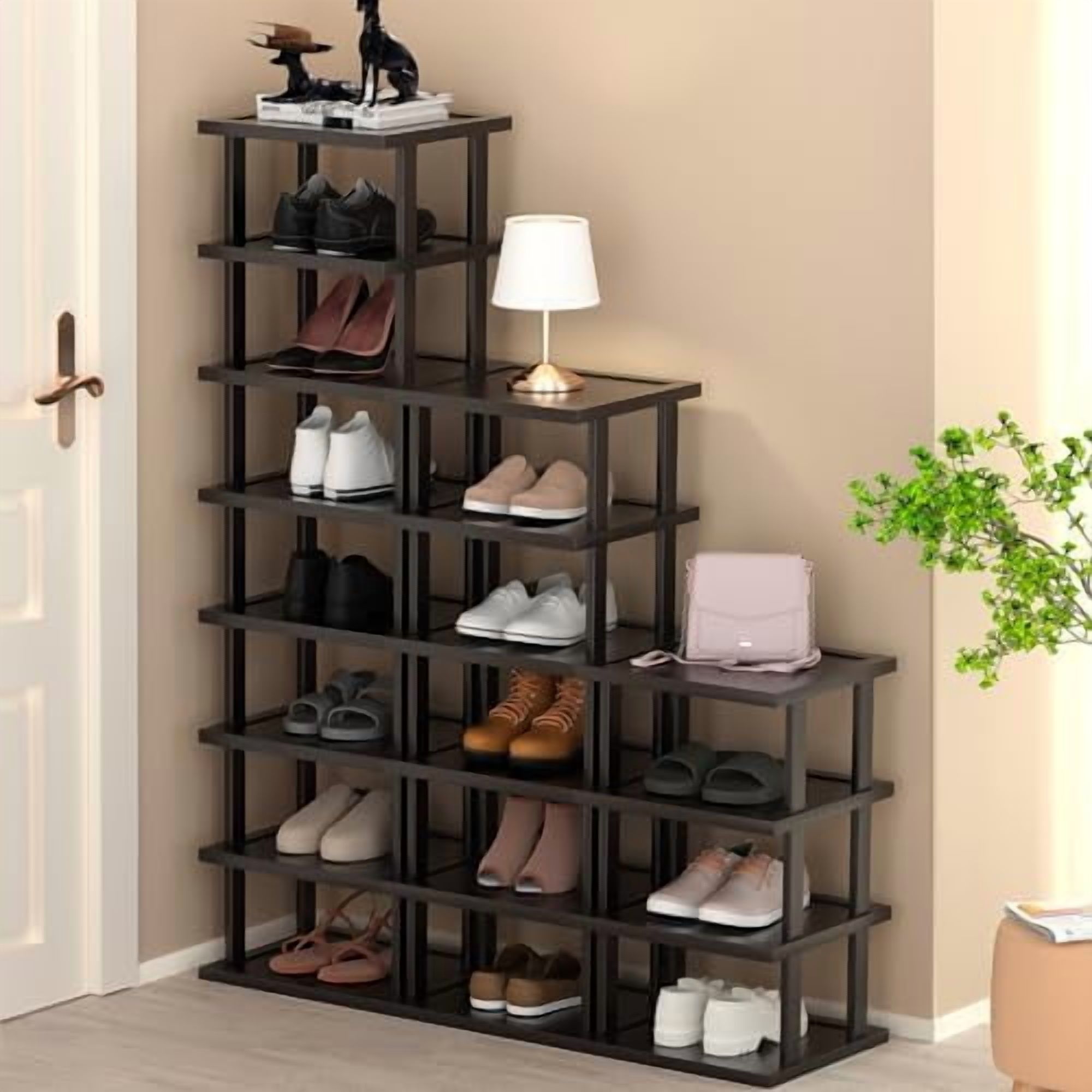 Vertical Shoe Rack - Tall Narrow Shoe Rack Organizer for Small Spaces ...