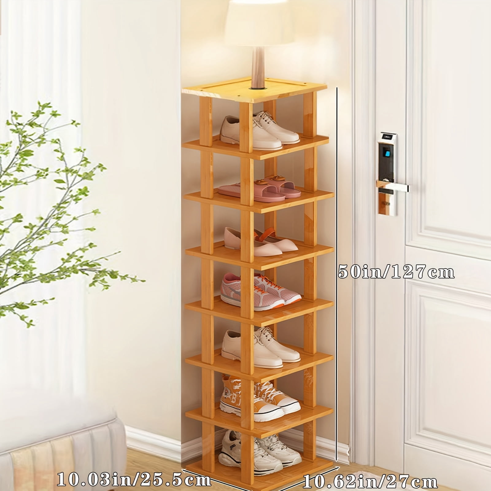 Vertical Shoe Rack-Tall Narrow Shoe Rack Organizer For Small Spaces ...
