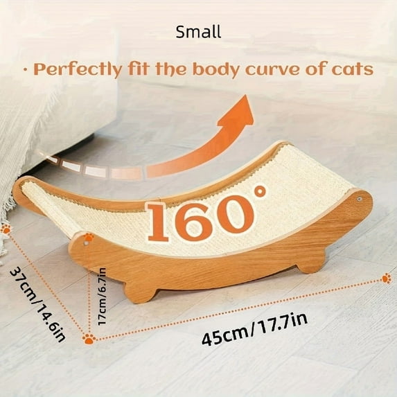 Vertical Sisal Cat Scratching Post & Bed with Multi-Surface Scratcher - Heavy-Duty Cat Tree for Sofa & Chairs, Furniture for Kittens and Cats, Space-Saving Design