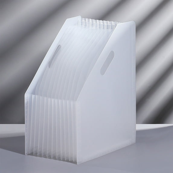 Vertical Slanted Desk Organizer, Multi-Layer Expandable Folder for Paper Storage, Ideal for Home or Office Use,New Release,Vsgery,White