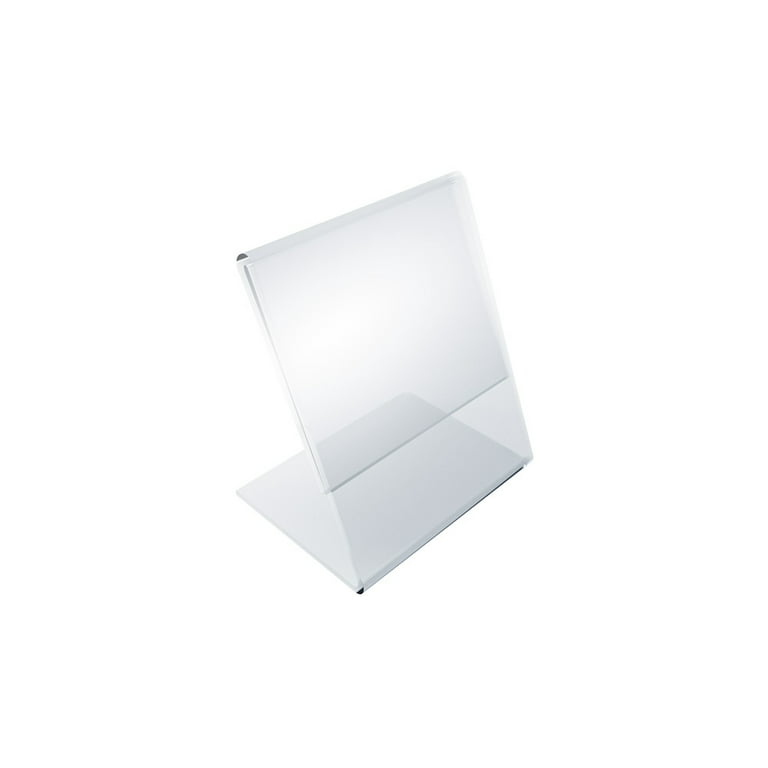 Vertical Slanted, L-Shape Acrylic Sign Holder (2 inchw x 3 inchh)