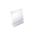 thumbnail image 1 of Angled L-Shaped Sign Holder Frame with Slant Back Design 5"x 6''High- Vertical/Portrait, 10-Pack, 1 of 5
