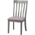thumbnail image 1 of Vertical Slatted Curved Back Side Chair with Fabric Seat, Gray - Set of 2, 1 of 1