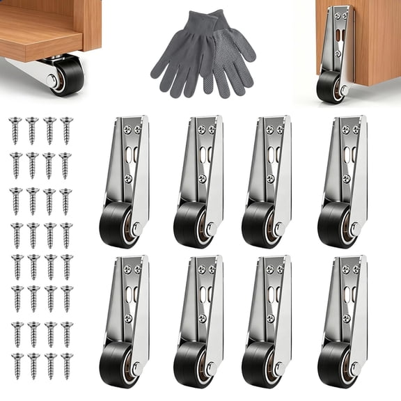 Vertical Sliding Door Roller Guide, Heavy Duty Anti-Wobble Bottom Track System for Barn Doors, Cabinets & Gates Hardware