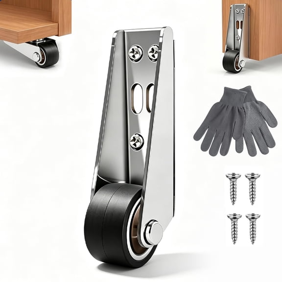 Vertical Sliding Door Roller Guide, Heavy Duty Anti-Wobble Bottom Track System for Barn Doors, Cabinets & Gates Hardware