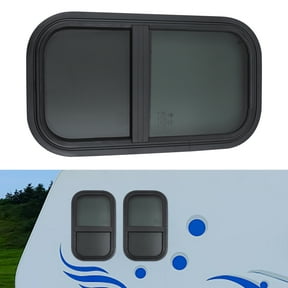 Vertical Sliding RV Window for Teardrop, Cargo, Horse Trailer, Marine Camper Window Replacement 12" Wide x 22" Tall Black