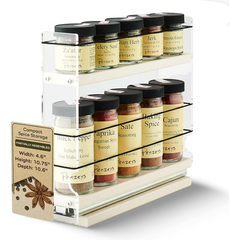 Vertical Spice Narrow Spice Rack – Sliding Spice Jars Organizer