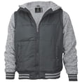 thumbnail image 1 of Vertical Sport Men's Sherpa Fleece Lined Two Tone Zip Up Hoodie Jacket (PF121 - Charcoal Gray, 5XL), 1 of 2