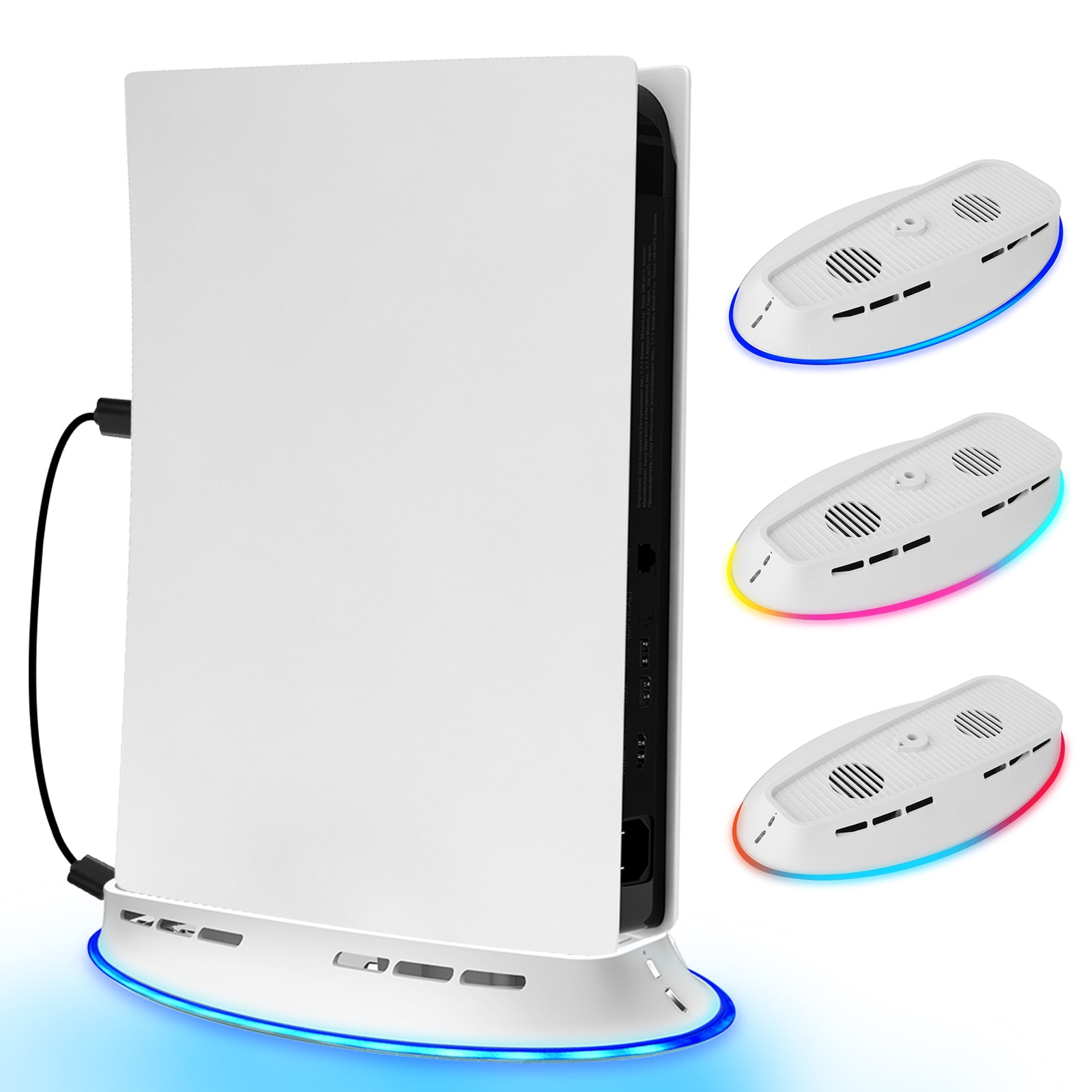 Ps5 Support de ventilateur de refroidissement avec lumière RGB pour Ps5  Digital Disc Edition Ps5 Base de refroidissement avec bande lumineuse LED